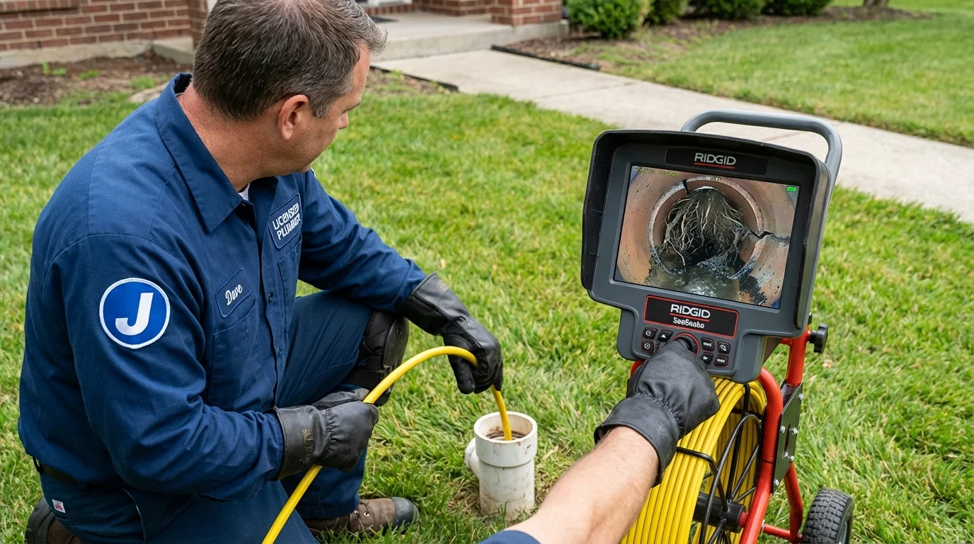 Sewer camera inspection being performed by Johns Plumbing LLC in Mount Wolf